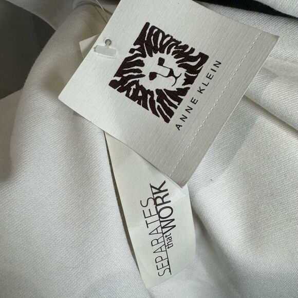 Anne Klein white career skirt with black panels and piping NWT size large - Picture 6 of 10
